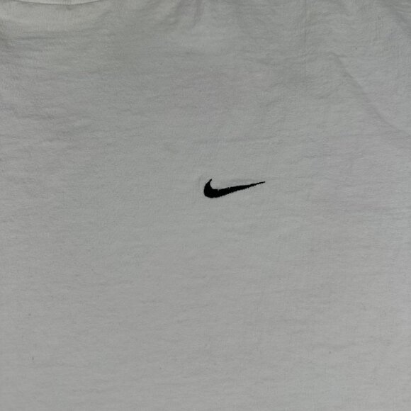 VTG 2002 Nike Mens XXL White Mini Swoosh Basic Cotton T-Shirt Short Sleeves Crew - Picture 2 of 10